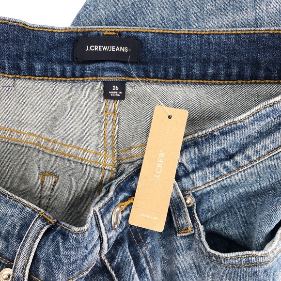 J. Crew NEW Womens Size 26 Slim Boyfriend Fit Distressed Patched Blue Jeans - Picture 6 of 7